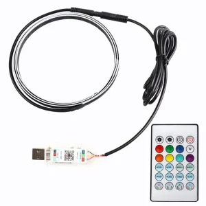 RGB Acrylic Dashboard LED Ambient Light USB Plug-Play No-Install Car Interior Strip Colorful Flow Auto Interior Lighting