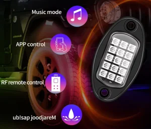 RGB Ambient Chassis Rock Lamp App Remote Control Car 12V IP67 Waterproof Music Led Neon Atmosphere Tuning Light