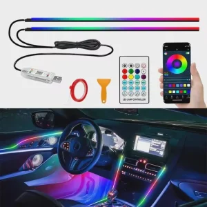 RGB App Controlled USB Streamer Dynamic Full Color 12V LED Ambient Lighting 5W Car Interior Symphony Atmosphere Lamp Kit