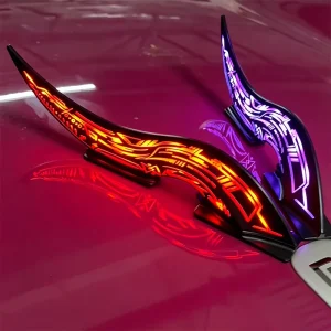 RGB Auto Roof Dragon Horn LED Decor Brake Flash Warning Light Universal Car Exterior Modification Accessories Roof Spoiler Lamp