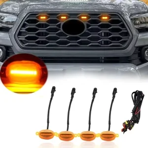 RGB Car Led Strobe Warning Front Hood Bumper Grille Flashing Light Bar APP Control Beacon Bulb 12V Daytime Running Traffic Light