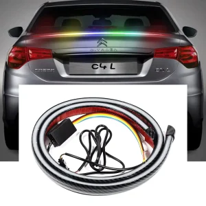 RGB Car Spoiler Exterior Rear Roof Spoiler Tail Wing Splitter LED Strip Lights for Cars Driving Brake Turn Signal Running Lamp