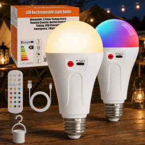RGB Color Changing E27 LED Light Bulb Dimmable Remote Control Plastic Lamp for Residential Furniture Replacement