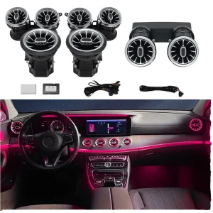 RGB Color Changing Turbo Air AC Vent with Ambient Light 12V DC 12 Month Warranty for Wrangler JL JT