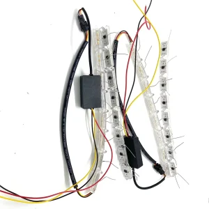 汽车 RGB DRL 发光二极管日间行车灯 软泪条 转向灯 天使眼条形灯 16LED