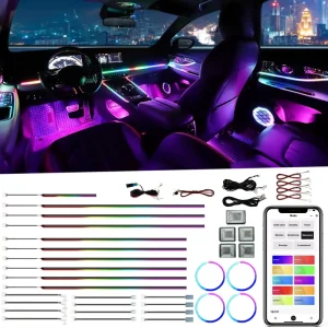 RGB Dynamic Symphony 6/10/18/22-In 1 Ambient Atmosphere LED Car Interior Light Kit Decorative Auto Lighting