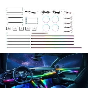 RGB Dynamic Symphony Car Interior Light 6 / 10 / 18 / 22 in 1 Ambient Atmosphere LED Light Kit for Car Decorative