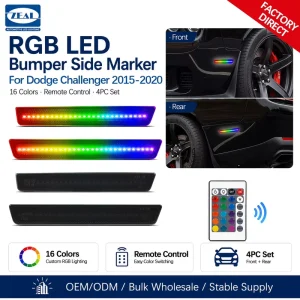 RGB Front Rear LED Side Marker Lights for Dodge Challenger Seller Friendly Supply