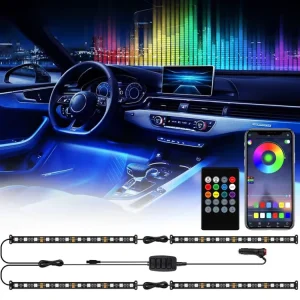 RGB Interior Car Lights Car Accessories Car LED Lights APP Control with Remote Music Sync Color Change RGB