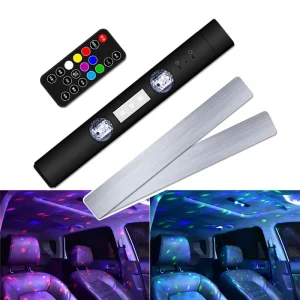 RGB LED Car Atmosphere Lamp USB Wireless Roof Star Light Multiple Modes Automotive Interior Lights Auto Interior Lighting