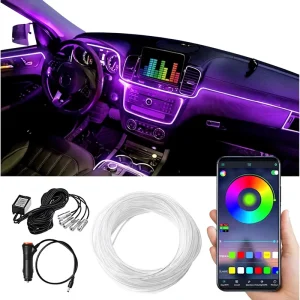 RGB LED Interior Car Lighting Kit Wireless Music Sync Ambient Lighting System with Symphony Dream Effects