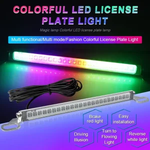 RGB LED License Plate Light Multifunctional License Plate Light Reversing Lights for Car Accessories