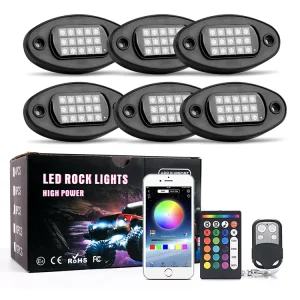 RGB LED Light Multicolor Underbody Rock Lights for SUV Truck UTV & Car Decorative Crawl Auto Exterior Lighting Accessories