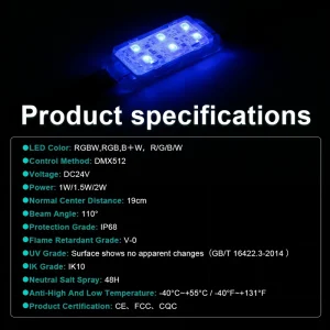 RGB LED Point Light Source for Exterior Facade Lighting
