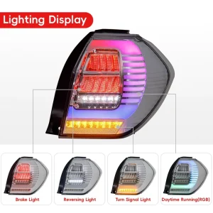 RGB LED Tail Light Assembly for Toyota Axia Wigo Aygo Clear Lens Rear Brake Reverse Turn Signal DRL Car Body Kits