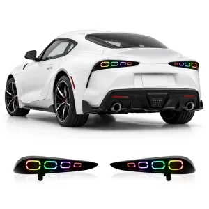 RGB LED Tail Light Assembly for Toyota GR Supra A90 A91 MK5 Dynamic Sequential Turn Signal Rear Lamp Plug+Play