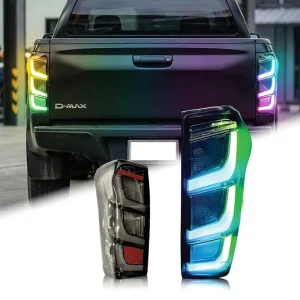 RGB LED Tail Lights for Dmax APP Control Plug and Play Rear Lamp Assembly Left + Right Pair D max