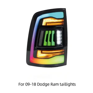 RGB Multi Color Daytime Running Light Reverse Brake Lights LED Tail Light Assembly for Dodge Ram 1500 DS DJ D2