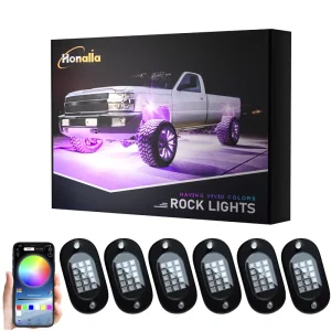 RGB Neon LED Rock Lights Waterproof IP65 Exterior Auto Lighting Kit with APP Control
