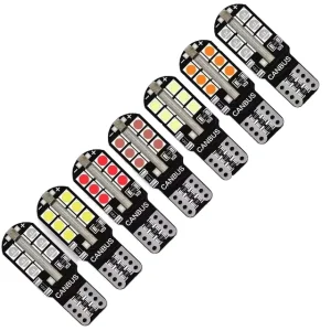 RGB Strobe T10 W5W Bright LED Light Small Canbus License Plate Decoding Cars 12V 1 Year Warranty
