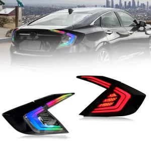 RGB Taillights Car Accessories for Honda Civic 10th Gen Sedan New Design LED Tail Lamp Parts