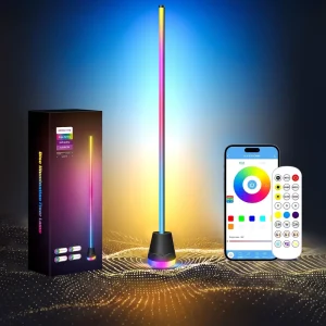 RGB+IC LED Modern Floor Corner Lamp APP Remote Control IP65 Ambient Light Music Rhythm