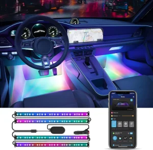 RGBIC Smart LED Strip Lights Modern 2-Line Interior Ambient Car Lamp Plastic Smart RGBIC Technology for Car Atmosphere