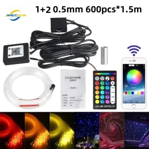 RGBW LED PMMA Fiber Optic Cable Kit Auto Interior Twinkle Lighting Flashing Roof Lights Car Roof IP33 Rated App Control