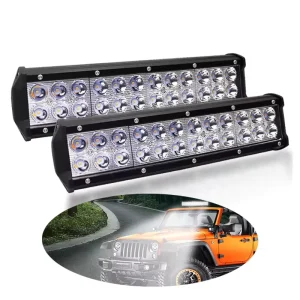 RTS 12″ 72W WY 12V 72W LED Work Light Bar White Yellow Spot Flood Off Road 6000K Auto Exterior Lighting