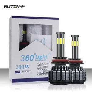 RUTENSE 9005 9006 H11 LED Light Car X6s LED Headlight 12V 6 Sides 9005 9006 H1 Lamp H4 H7 LED Headlight Bulb