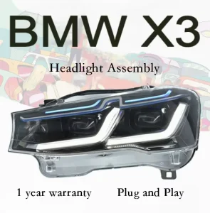 Raptor Style Modified Headlight Assembly Blue Eyebrow LED DRL for BMW X3 F25 F26