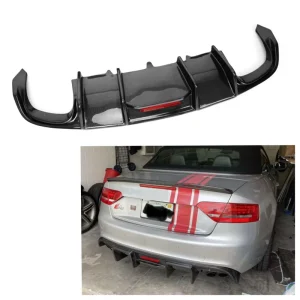 Real Carbon Fiber KB Style Rear Diffuser with LED Light for Audi A5 B8.5 S5 Sline Rear Bumper Diffuser A5 B8 Diffuser