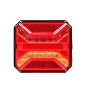 Universal Square LED Combination Tail Light 12V 24V IP67 Waterproof Signal Lamp for Truck Tractor Trailer RV Heavy Duty Vehicle