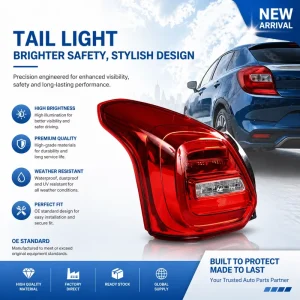 Rear Tail Light Assembly RH 35650M55RA0 for Swift 3rd Gen Rear Brake Lamp Turn Signal Light OEM Replacement Red Lens