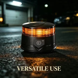 Rechargeable Amber LED Strobe Light with Built-in Battery and Wireless Remote for Buses Tractors Safety