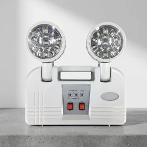 Rechargeable Battery Back Twin Spot Emergency LED Lighting Luminaire Corridor Fixture Saving Exterior White Two Head IP20 3 Year