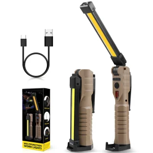 Rechargeable COB LED Work Light with Strong Magnet and Hook 180 Degree Adjustable Handle for Working Inspection