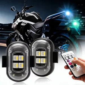 Rechargeable Intelligent LED Multi Color Rear Aircraft Flashing Light Remote Control Motorcycle Lighting System