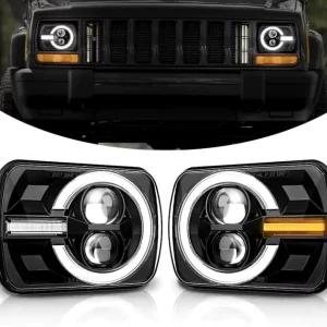 Rectangular 5×7 Led Headlights 5×7 Inch DRL Led Square Lights for Jeep Cherokee XJ for nissan 240SX for toyota Celica