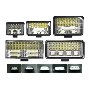 Rectangular LED Work Light Bar Spot Flood Beam Off Road Driving Lamp IP68 for Forklift Construction Vehicle Truck