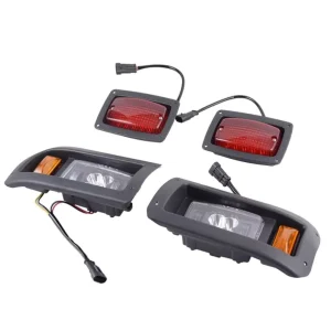 Red LED Headlights And LED Taillights For Club Car DS Golf Cart Basic Light Kit