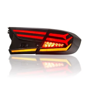 Red PC Lens Fish Bone LED Tail Light Dynamic Sequential Signal Lamp for Honda Accord Tuning Upgrade Parts