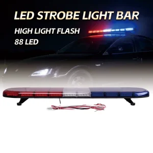 Red White Blue LED Light Bar for Vehicles Truck Emergency Warning Strobe Rooftop Low Profile Law Flashing Universal