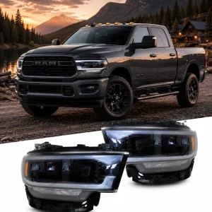 Reliable ABS Headlights 3000K 12V Super White Plug+Play Car Front Lamp Assembly for Dodge Ram 1500 2500 3500