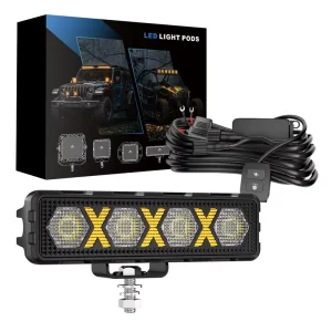 Reliable X-Shape Strobe LED Bar with Mixed Yellow and White Pattern for Emergency Repair Cars High-Visibility Warning Light