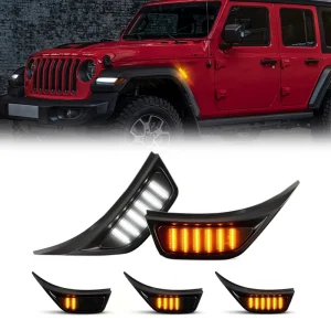 Replace Side Vent LED Turn Signal Repeat Blinker Light for Jeep Gladiator JT Truck Wrangler JL JLU Sport Rubicon Sahara