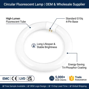 Replacement LED Circular Ceiling Light 22W 6000K Cool White T9 LED Circle Lamp Energy Saving Fluorescent Bulb