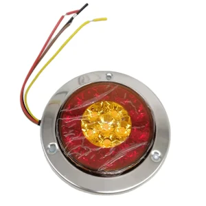 Rgb Tail Light 16 LED Car Rear Tail Lights Round Reverse Brake Turn Signal Lamp for 12V Truck Trailer RV Free Face