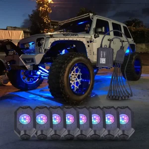 Rgbw Led Rock Light Off Road 4×4 Car Off Road Rgb Led Rock Lights for Jeep Wrangler Jk Trucks Lights