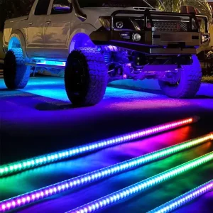 Rigid Underglow Kit Exterior IP68 Waterproof Underbody RGBIC Rigid LED Bar Under Glow Light for Car Truck Offroad